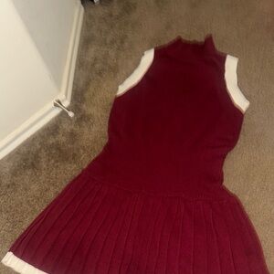 Sleeveless Burgundy Knit Dress